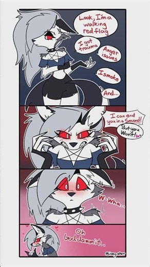 Loona threatens you...or does she? #helluvaboss #loona #furry #comic