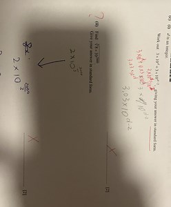 (C) (i) d is an integer.Work out 3×10d 3×10d−2, giving your a... | Filo