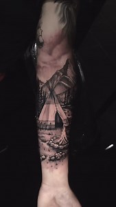 123 reactions · 6 comments | I could feel how peaceful this native scene was today while I was tattooing it ️ 襁 | Jonathan Dump | Facebook