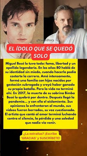 Miguel Bosé: la verdad que dividió a todos y cambió su vida para siempre