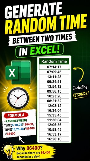 How to Generate Random Time Between Two Times in Excel ⏰| Debananda Sahoo | Shorts 107