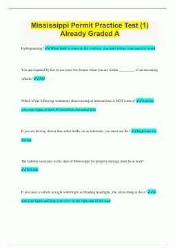 Mississippi Permit Practice Test 1 Already Graded A271