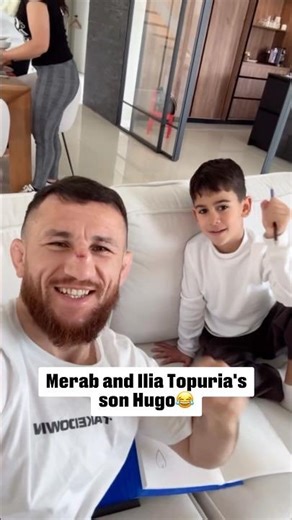 Merab with Ilia Topuria’s son being wholesome😅