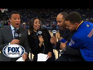 Stephen Curry videobombs dad during pregame