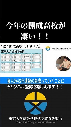 2026年度東大入試合格者ランキングTOP１０校分析【開成編】#shorts