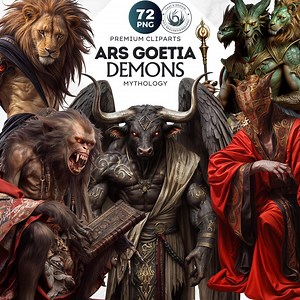 72 Ars Goetia Demons Clipart Set, Mythology Graphics, Dark Fantasy Clipart, Occult Symbolism, Demon Art, Mystical Creatures, Demonology PNG - Etsy