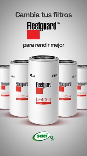 Un filtro en mal estado aumenta el consumo de combustible y le quita potencia a tu máquina 💨. Con los filtros #Fleetguard, aseguras protección y eficiencia, alargando la vida útil de tu equipo ✅ y manteniendo tu trabajo siempre en movimiento 🔧. #SaciRepuestos #ParaSeguir | SACI Repuestos