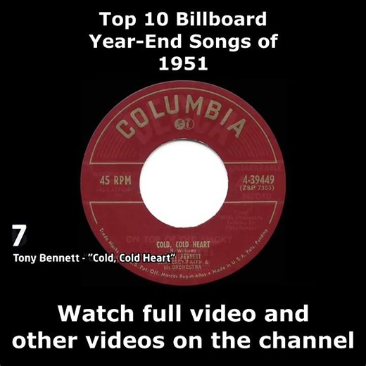 Top 10 Billboard Year-End Songs of 1951