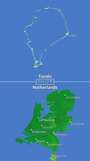 Tuvalu (Funafuti Atoll) 🇹🇻 vs Netherlands 🇳🇱!🏝️🌊#geography #mapbattle #netherlands #tuvalu