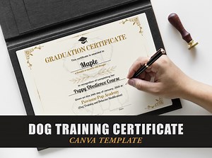 Dog Training Certificate Template: Pet Graduation Diploma (canva) - Etsy Canada
