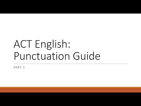 ACT English: Punctuation Guide Part 1