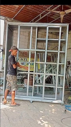 riview pintu sleding lemari besi hollow #lemaribesi #aluminium #lemarikaca #pintusliding #interior