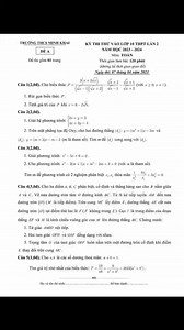 Đề thi thử vào 10 môn toán - Có đáp án | Ôn Thi vào Lớp 10