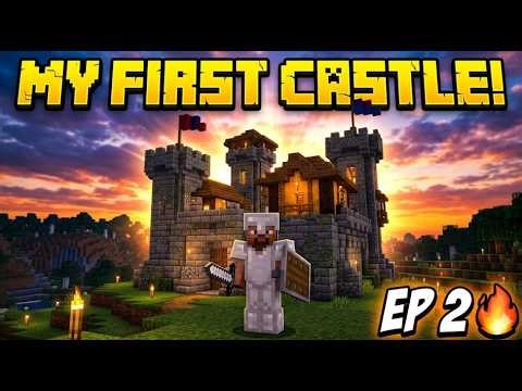 Minecraft Survival EP 2 – I Built My First Castle 🏰🔥