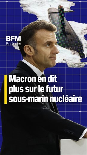 Macron dévoile le nom du futur sous-marin nucléaire lanceur d'engins 🇫🇷 Lors d'un discours portant sur l'évolution de la doctrine de dissuasion nucléaire française, Emmanuel Macron a donné quelques détails sur le nouveau sous-marin nucléaire lanceur d'engins (SNLE) de 3e génération : "L'Invincible" prendra la mer en 2036. | BFM Business