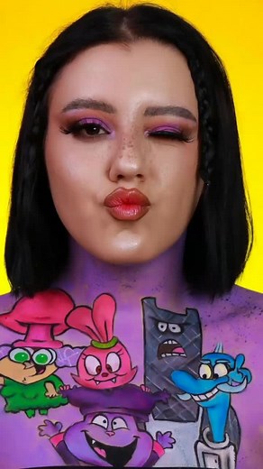 Colorful Cartoon Characters Body Art for Kids