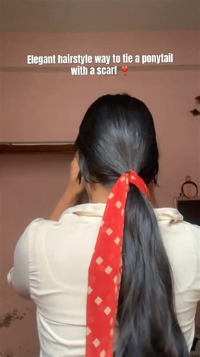 Ponytail hairstyle hack with scarf ❣️ #viral #hairstyle #hairtutorial #shorts #ytshorts