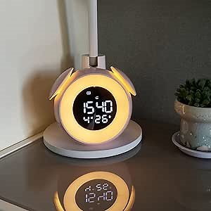 Alarm Clock for Kids,Children's Night Light Boys Girls Bedside Wake up Clock (Pink)