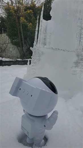 Icicle Art Moon Man Randolph Inspecting Sculptures Singing Songs