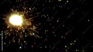 Exploding Lights Loop This stock motion graphics video shows colorful lights exploding on an alpha channel background. Looped animation.