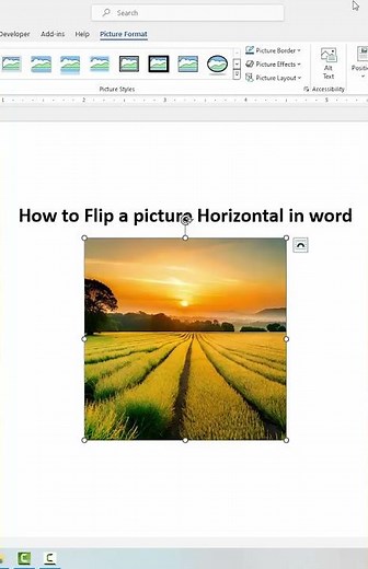 How to Flip a picture Horizontal in word #howto #microsftword #windows