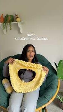 Crochet ruffle dress: day 6✨ #crochet #crochetwithme #beginnercrochet #explore #crochetdress
