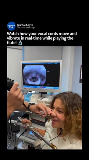 Untold Facts & Knowledge | Have you ever seen vocal cords while they are creating sound or vibrato? 🤯 This video shows a person using a 'flute scope,' which is... | Instagram