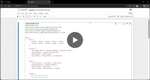 Python Movie Rating Prediction with Decision Tree Regressor | Gownori Chaithanya posted on the topic | LinkedIn