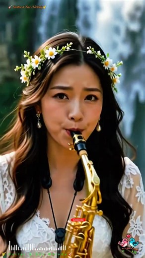 Beautiful Chinese Woman Playing Saxophone 🎷 | Relaxing Instrumental Melody #Shorts