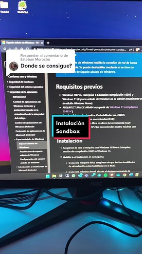 Respuesta a @Esteban Morocho Instalación Sandbox Windows #windowssandbox #windows11 #windows10 #windows