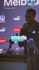 Gout Gout prepares to take on Lachlan Kennedy in 200m