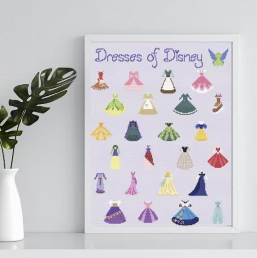 Dresses of Disney Cross Stitch Pattern - Princesses and Others - Etsy