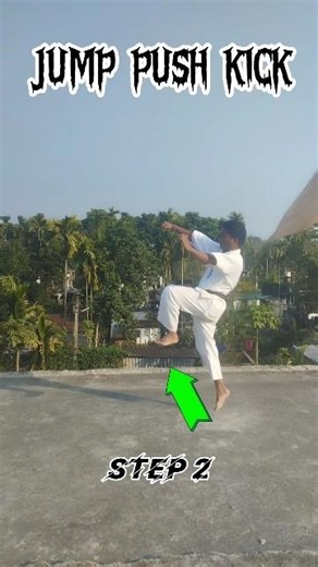 Karate jump push kick 🥋👈 // #sports #youtubeshorts #shorts #viral #shortvideo #viralshorts // 🔥💥