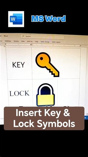 Insert Key & Lock Symbols in Seconds | MS Word Tips #Shorts