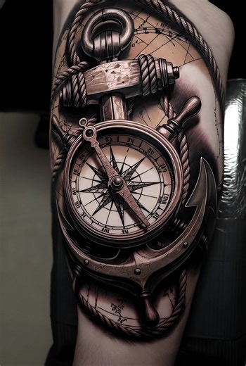 Crazy Compass Tattoo Design Ideas