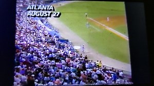 ATLANTA BRAVES WORST TO FIRST: 1991 August 27 On this day in 1991, the Braves tied the Dodgers for first place in the NL West with a 3-2 win over Montreal. Charlie Leibrandt overcame a first-inning solo home run by Delino DeShields and struck out 13 and walked only one in 8 innings as the Braves swept the two-game series with the Expos. The Braves scored two in the bottom of the second after Brian Hunter singled, Jeff Blauser walked and Greg Olson singled to bring Hunter home and send Blauser to