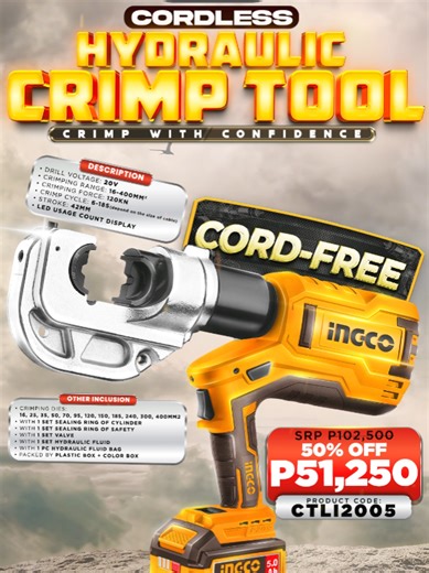 Mastering Cable Crimping with INGCO's Cordless Tool