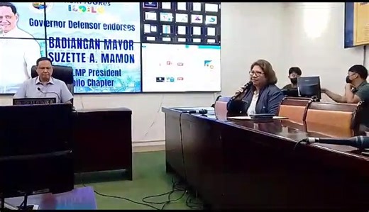 NEWS UPDATE: Iloilo Governor Arthur Defensor Jr. officially endorsed Badiangan Mayor Suzette A. Mamon for the League of Municipalities of the Philippines (LMP) President Iloilo Chapter, today, July 24, 2025. If elected, Mamon aims to steer the LMP-Iloilo Chapter toward more collaborative and progressive engagements, pushing for inclusive growth not only for individual municipalities but for the province as a whole. Mamon said she wants to focus on strengthening the capabilities of Iloilo’s local