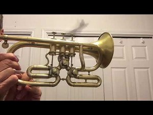 Extremely rare 1873 Isaac Fiske Eb Cornet made in Worcester, Massachusetts.
