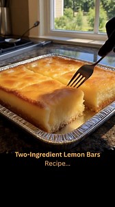 Two-Ingredient Lemon Bars Ingredients: 1 box angel food or yellow cake mix 1 can (15 oz) lemon pie filling Full Recipe in Coʍmеոτ 💬 | Aladdinrecipes