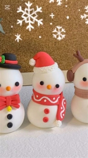 Making Mini Snowman with Clay #shorts#artisthere70