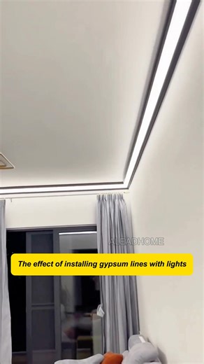 2.8M views · 9.8K reactions | Aluminum alloy gypsum linear lamp, installation without slotting or ceiling#lamp #light #led #lightingdecor #homedecor #homedecoration #interiordesign #homeowners #interiordesigner #madeinchina #art | Alead Home Intelligent | Facebook