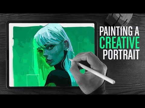 Painting a Creative Portrait -Adobe Fresco + Procreate