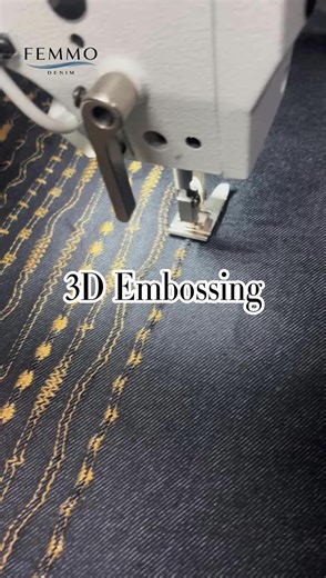 3D Embossed Denim Texture that speaks for itself. A small detail that makes denim stand out. Custom developments available. #3dembossing #denimfabric #customdenim #denimfactory #fashionbrands