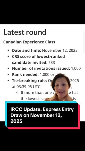 IRCC Update: CEC Draw Results for November 13