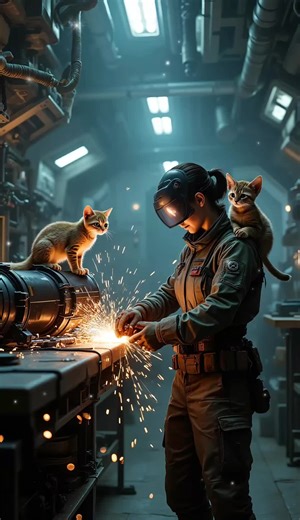 Command Spotted the Cat Cubs in the Workshop — The Human Said,