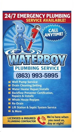 😒 🤣 Waterboy Plumbing Service ☎️ (863)993-5995 #plumber #portcharlotte #puntagorda