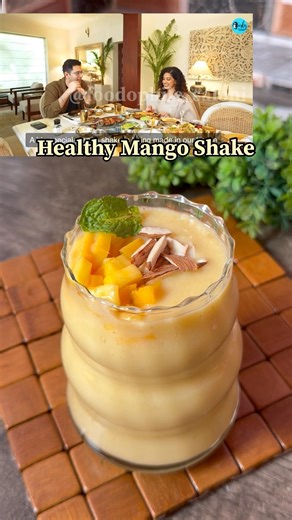 Refreshing Mango Shake with Almond Milk 🥭 #mangoshake #mangojuice #healthyrecipes #mangorecipe