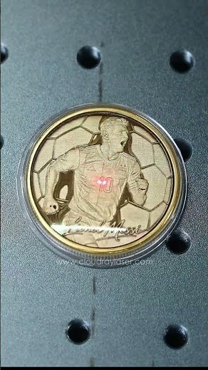 World Cup-themed deep coin engraving made with the GM Series