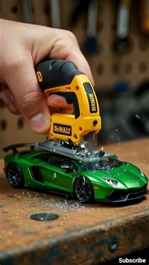 a mini cutter cutting a mini lamborghini car 🤯